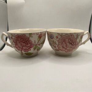 Vintage Ceramic Johnson Brothers Teacups Floral Bundle Pink Rose England Coffee